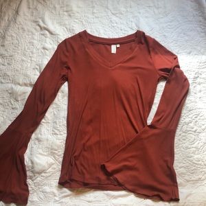 Rust color belle sleeve top